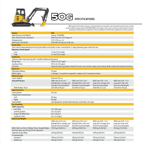 john deere 50g brochure